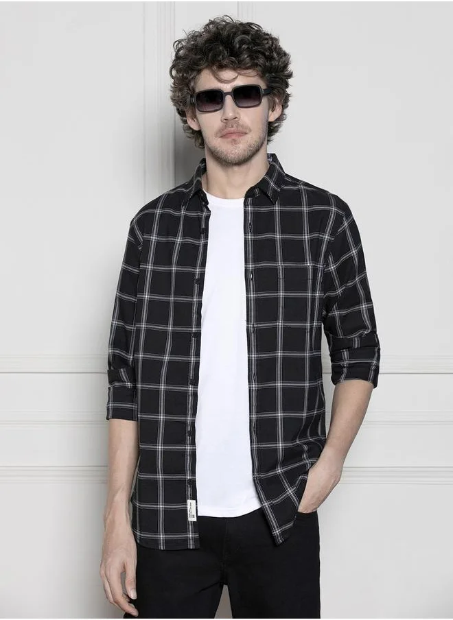 Dennis Lingo Windowpane Checked Casual Shirt by Styli