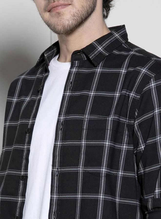 Dennis Lingo Windowpane Checked Casual Shirt by Styli