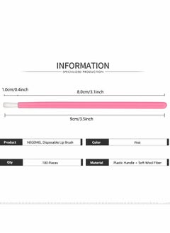 Excefore Lip Brushes, 100 Pcs Disposable Makeup Brush Lipstick Gloss Applicators with Soft Head Cosmetic Wands Mini Paint Brushes  - Image 3