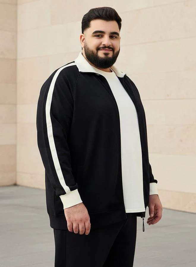 ماكسيم جاكيت طويل بتفاصيل شريط للرجال