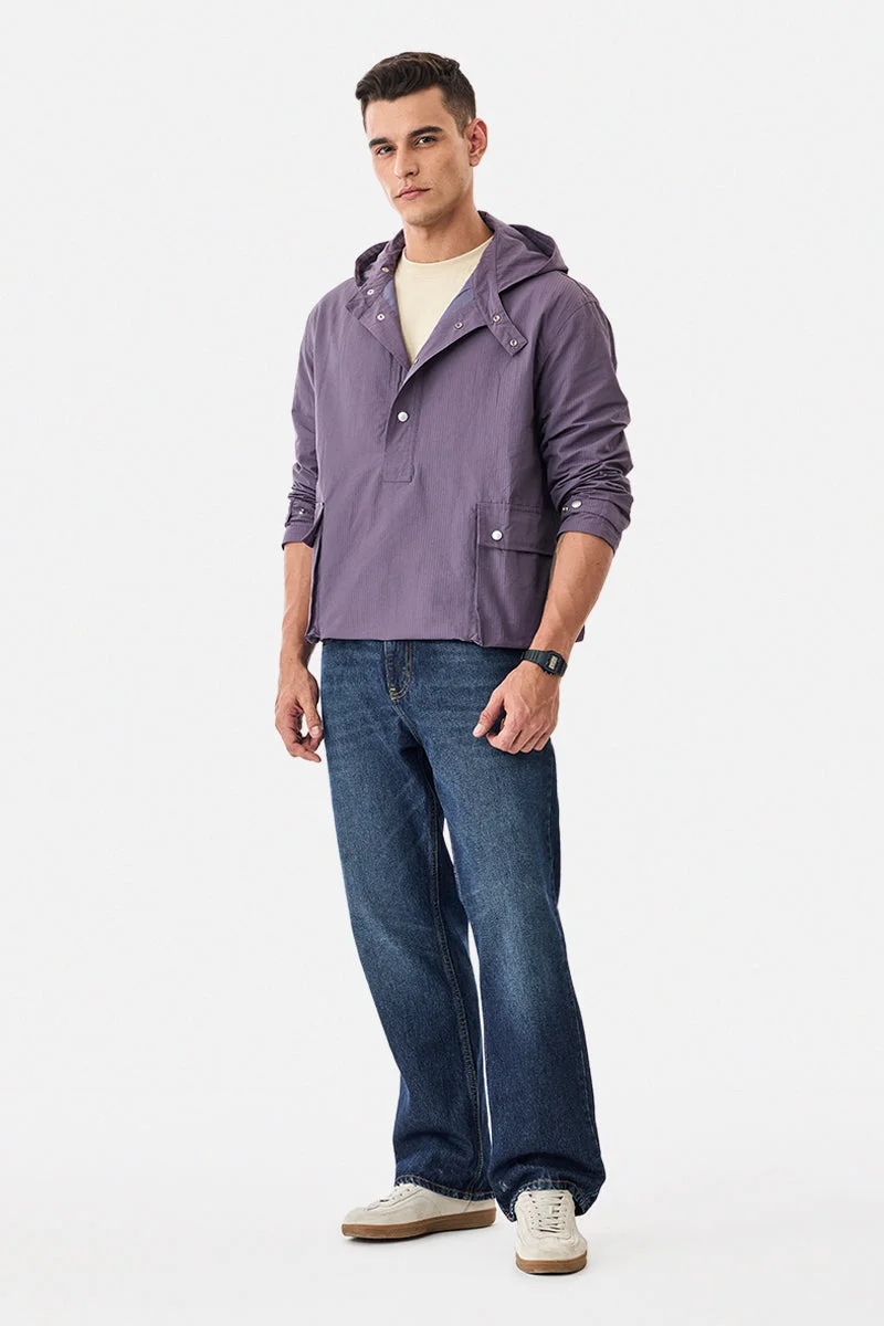 سنيتش Purple Solid Long Sleeve Regular Fit Jacket