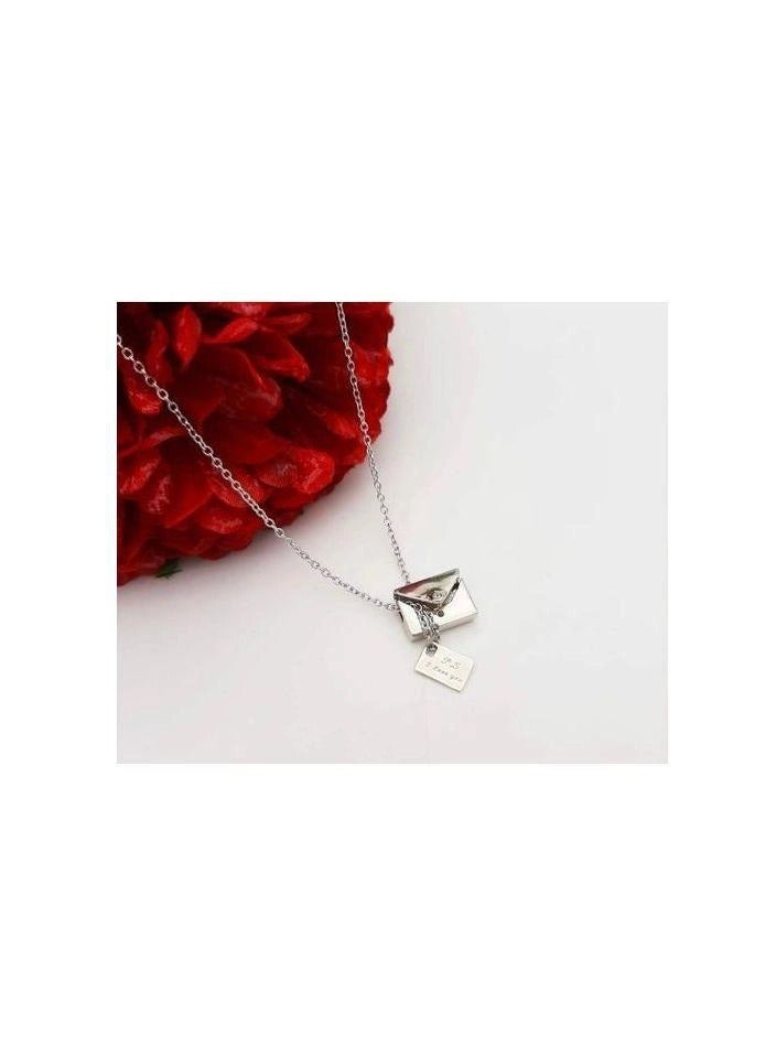 PANDORA Envelope Message Necklace – Meaningful Pendant with Hidden Note Design for Women 