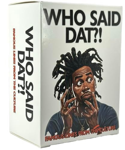 Kinfolk Who Said Dat Game Immerse Yourself in The World of Urban Quotes with 100 Cards Showcasing The Vibrancy of Black Culture. Experience Engaging and Thought-Provoking Party Fun Like Never Before - Image 1