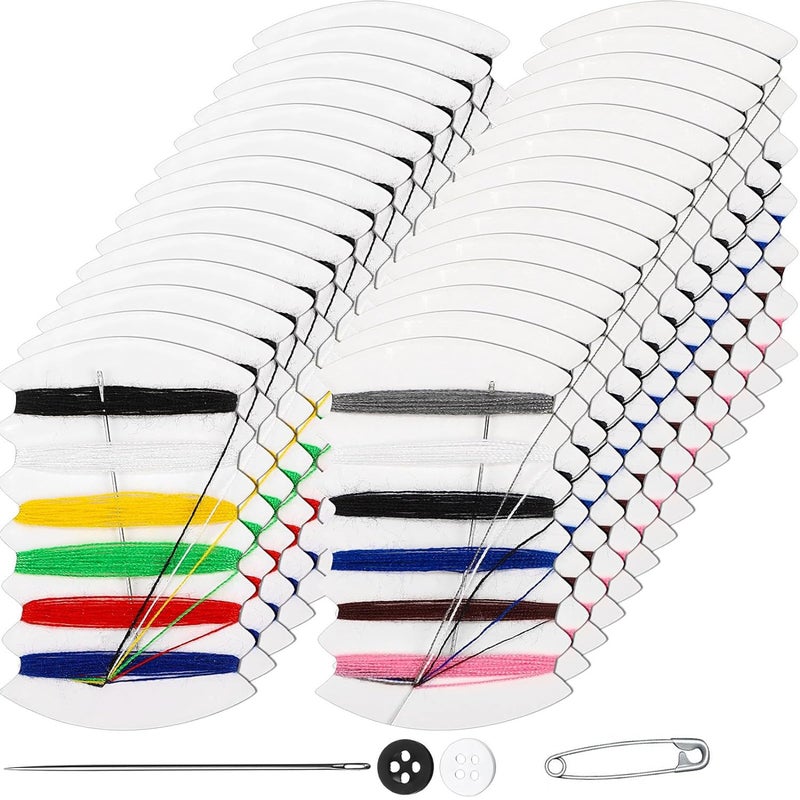 Daily Crafts 200 Pcs Mini Travel Sewing Kits Bulk Small Emergency Repair Kit with Needles Buttons Threader Thread Safety Pins for Home Wedding Hotel Necessities Tools Essentials Gift 
