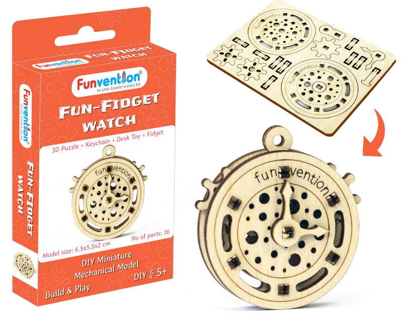 Funvention Fun Fidgets Assorted (3 x 4 DIY Miniature Mechanical Models Bike, Car, Guitar & Watch) Pack of 12 - Birthday Return Gifts Party Pack Return Favors for Kids Art & Craft STEM Learning Toys - Image 5
