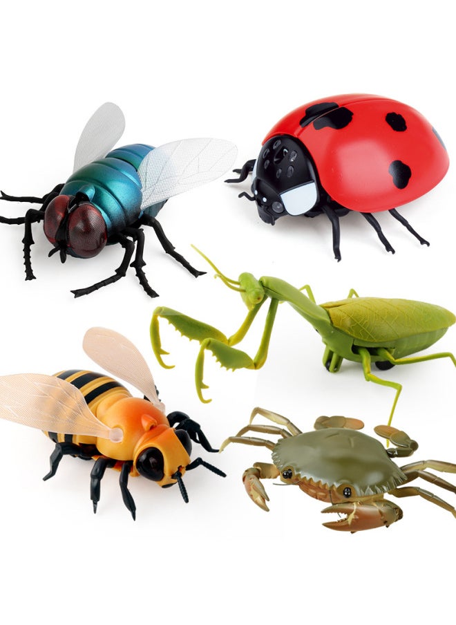 جهاز التحكم عن بعد للحشرات جهاز التحكم عن بعد Fly Bee Ladybug الأشعة تحت الحمراء جهاز التحكم عن بعد الإلكتروني للحيوانات الأليفة خدعة محاكاة إبداعية للحشرة - اللون: 7701 رمادي صحراوي 100 جرام  - Image 4