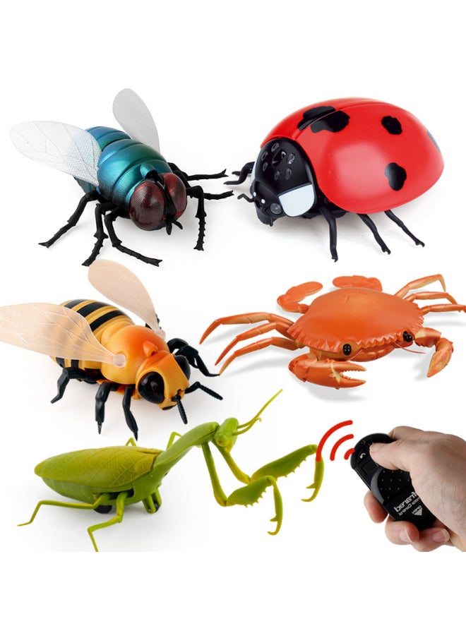 جهاز التحكم عن بعد للحشرات جهاز التحكم عن بعد Fly Bee Ladybug الأشعة تحت الحمراء جهاز التحكم عن بعد الإلكتروني للحيوانات الأليفة خدعة محاكاة إبداعية للحشرة - اللون: 7701 رمادي صحراوي 100 جرام  - Image 2