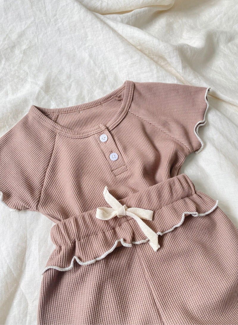 RedMapleTEK Soft And Breathable Cotton Short-Sleeved Shorts For Baby Girls - Image 2