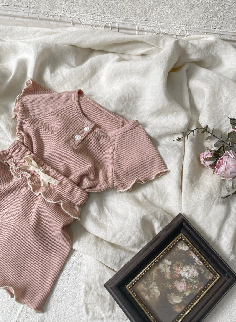 RedMapleTEK Soft And Breathable Cotton Short-Sleeved Shorts For Baby Girls - Image 4