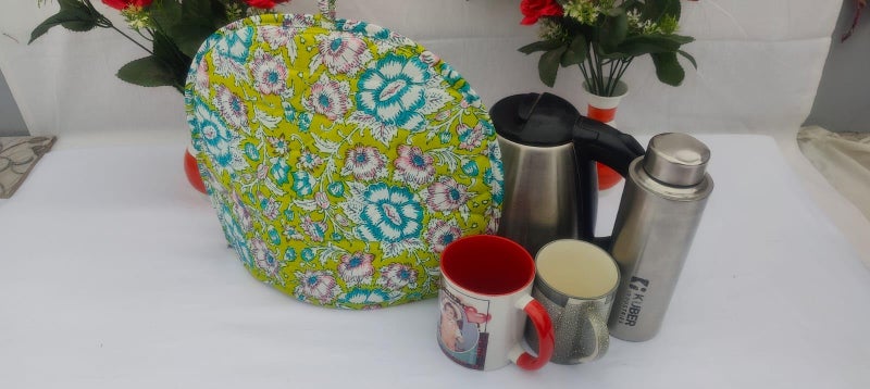 Malan Bai Mandala Tea Cozy Cover Hand Block Winter Tea Coster Tea Kettle Warmer Pot Cover Hot Coffee Cover Handamde Kitchen Décor Brand: Malan Bai (Pattern 7) - Image 3