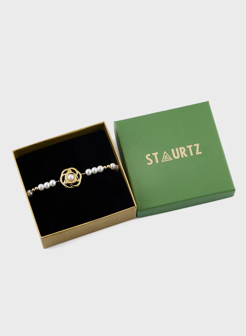 Staurtz 18kGP Vintage Pearl Bracelet