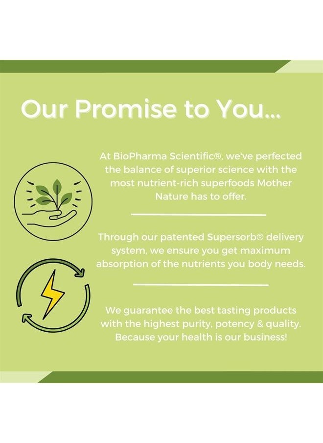 Biopharma Scientific - NanoGreens Greens Fruit and Vegetable Superfood Powder | Natural Strawberry Flavor | 30 Servings | Spirulina, Chlorella, Kale, Spinach, Plant Based Enzymes - Image 1