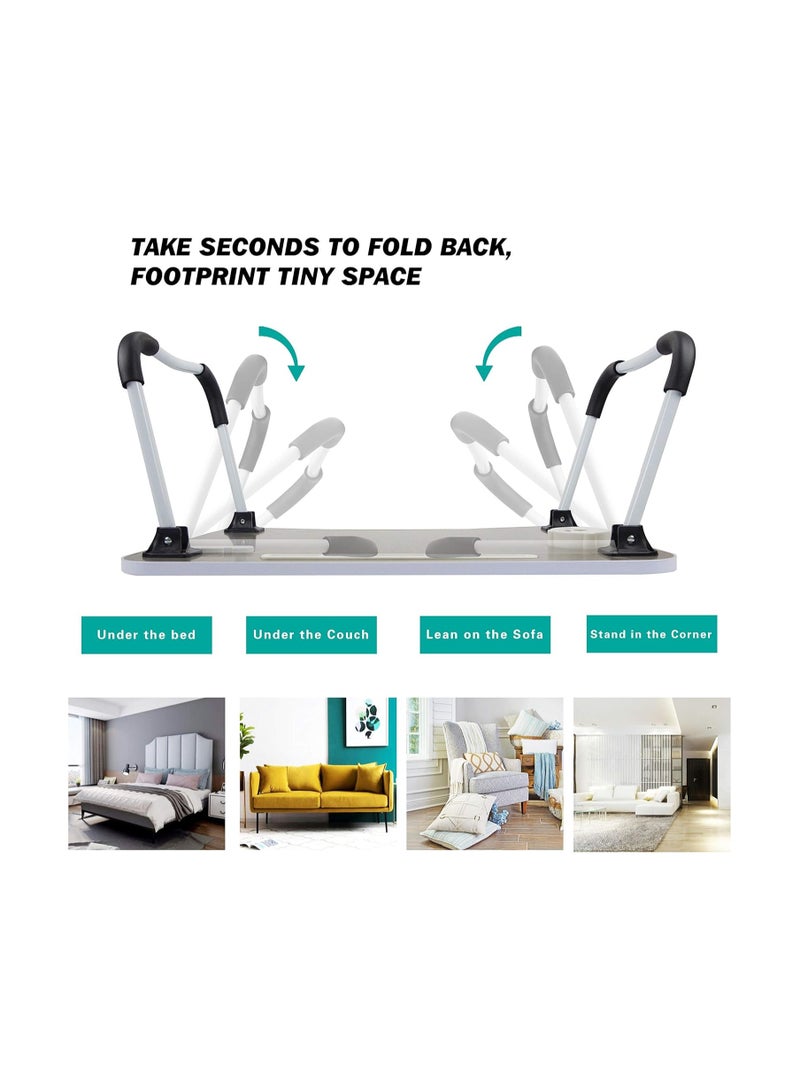 نوزكي طاولة لابتوب قابلة للطي مع حامل آيباد، مروحة مدمجة، ضوء LED، وحامل كوب - طاولة متعددة الوظائف للدراسة أو السرير (28x60x40 سم) - Image 4