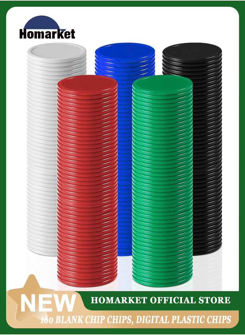HomarKet 250 Pieces Plastic Bingo Chips Game Chips 5 Colors Counter Card for Kids Game Playing Learning Math Counting Bingo Game Blank Chips Card for Kids Reward  - Image 1