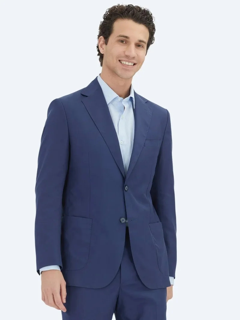 Kip Indigo Plain Comfort Fit Suit