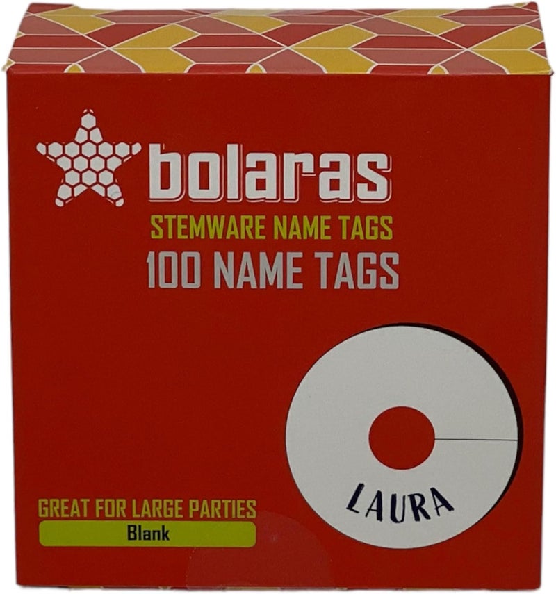 Bolaras Stemware Drink Name Tags for Wine Glasses (100 Tags), Champagne Flutes, or Cocktails, Cute DIY Identification Markers, Disposable Paper Tag for Party Guests - Blank - Image 1