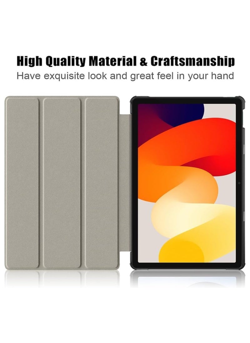 VKL حافظة لجهاز Xiaomi Redmi Pad SE 11'' 2023، حافظة جلدية PU رفيعة للغاية قابلة للطي مع غطاء السكون/التنشيط التلقائي لجهاز Xiaomi Redmi Pad SE (رمادي)  - Image 4