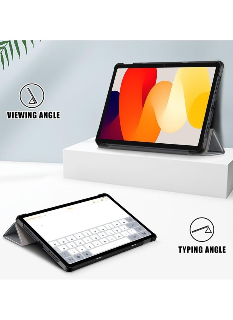 VKL حافظة لجهاز Xiaomi Redmi Pad SE 11'' 2023، حافظة جلدية PU رفيعة للغاية قابلة للطي مع غطاء السكون/التنشيط التلقائي لجهاز Xiaomi Redmi Pad SE (رمادي)  - Image 3