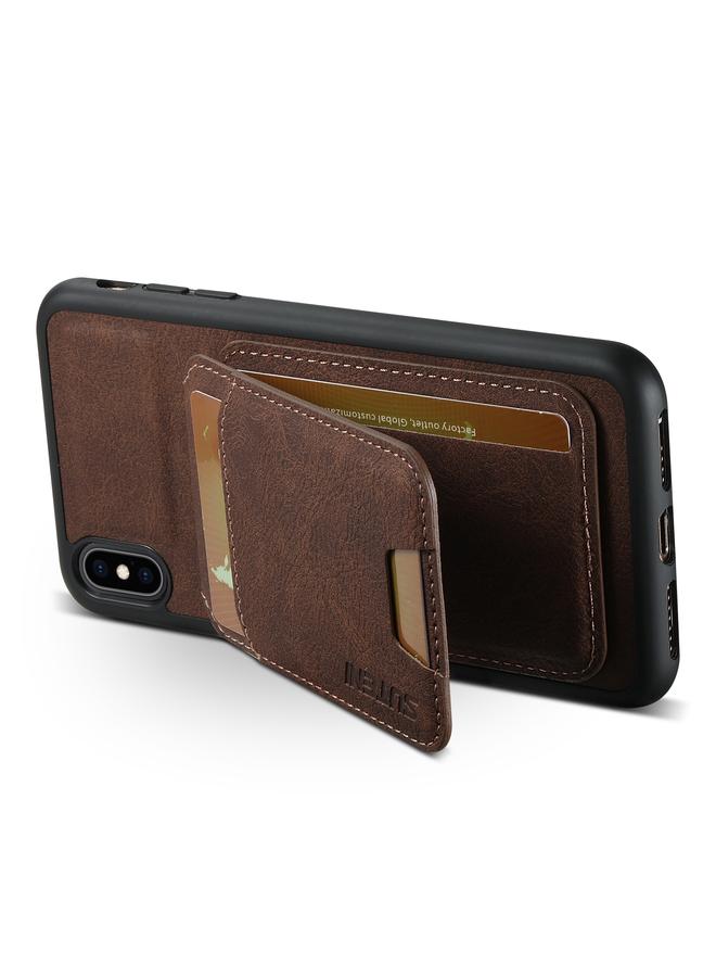 Suteni Case For iPhone XS Max H02 Litchi Leather Card Wallet Stand Back Phone Case - Image 4