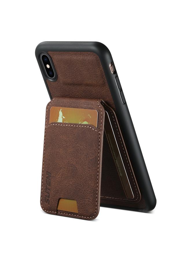 Suteni Case For iPhone XS Max H02 Litchi Leather Card Wallet Stand Back Phone Case - Image 2