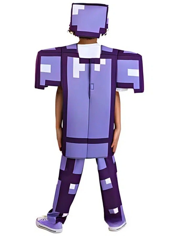 Minecraft Amethyst Armor Cosplay Game Characters Performance Costumes Hat + Top + Pants Three-Piece Set A gift for Minecraft fans - Image 2