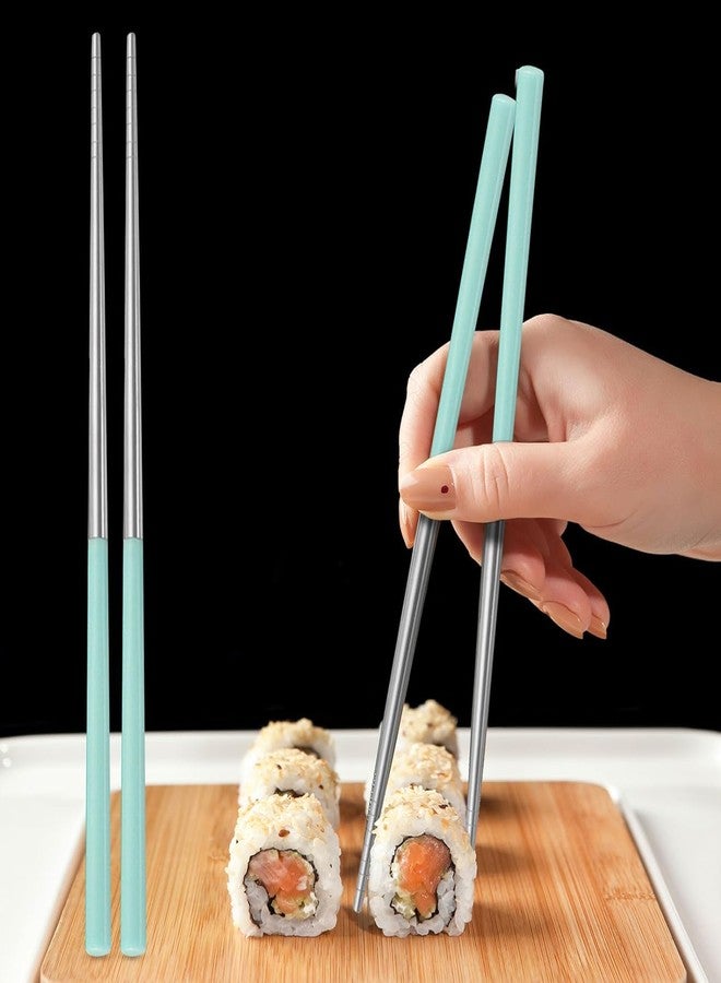 PUTHAK Metal Chopsticks, Stainless Steel Chopsticks 304, Non-Slip Chopsticks, Square, Dishwasher Safe Chopsticks, Premium Reusable, Lightweight Chopsticks (Multi-Colour) (8 Pairs) - Image 4