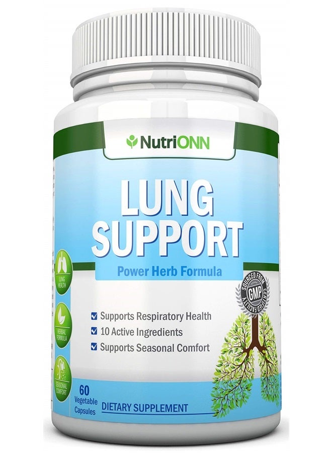 NutriONN Lung Cleanse - Powerful Lung Detox Program - 100% Vegetable Based - Great for Smokers - Supports Respiratory Health - Helps Reduce The Production of Mucus - Promotes Comfortable Breathing - Image 1