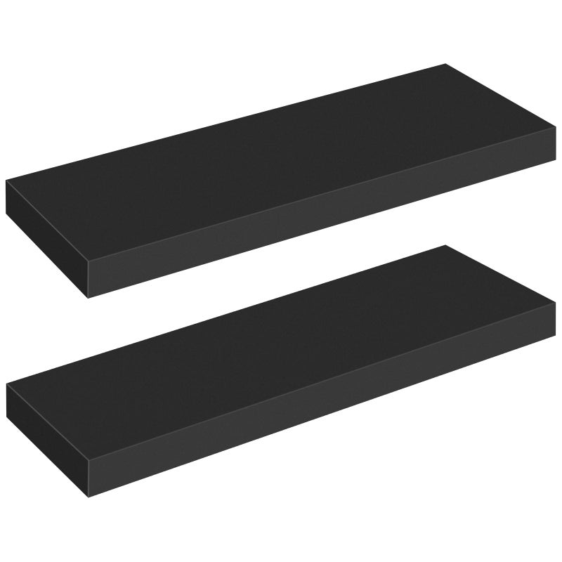 HOOBRO Floating Shelves for Wall Wall Mounted Shelf Set of 2 236 Hanging Shelf with Invisible Brackets for Wall in Bathroom Bedroom Toilet Kitchen Living Room Office Black BK60BJ01