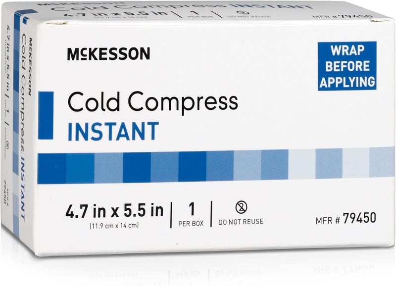 McKesson Cold Compress Instant Cold Pack 10 Count Disposable Ice Packs for Injuries and Pain Relief 4 710 in x 5 12 in - Image 1