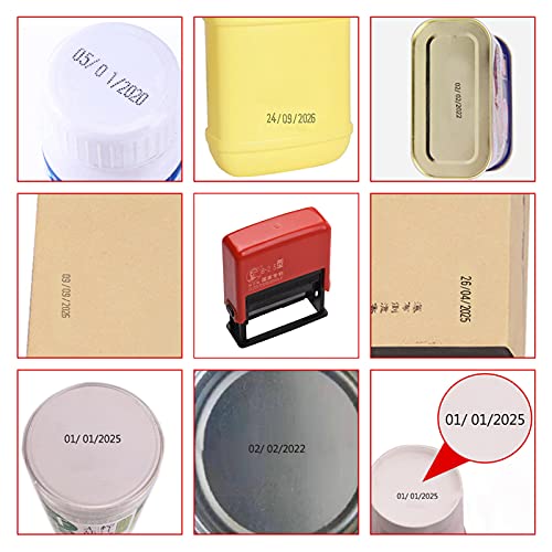 HUIOP Date Stamper,Portable Handheld Coding Machine Manual Date Stamp Printer Ink Date Printing for Food Plastic Bag Bottle Metal Cans Paper Production Expiry Date Print - Image 2