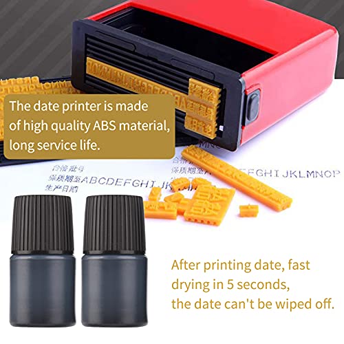 HUIOP Date Stamper,Portable Handheld Coding Machine Manual Date Stamp Printer Ink Date Printing for Food Plastic Bag Bottle Metal Cans Paper Production Expiry Date Print - Image 4