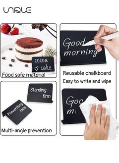 Unique 15 Pack Mini Chalkboard Signs, Small Rectangle Chalkboard Signs with Stand, Reserved Signs for Tables, Display Blackboards Message Board for Food, Pricetags, Weddings, Parties, Bakery, 4 X 3 Inch  - Image 3