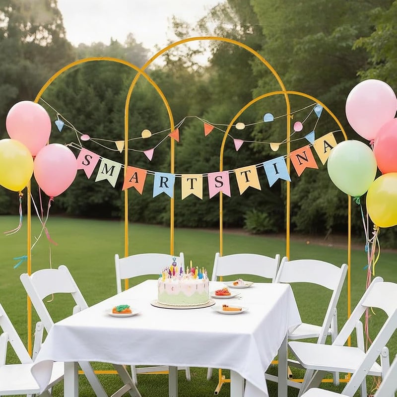 Vincidern Wedding Arch Backdrop Stand Set of 3 (6.6FT,5.9FT,4.9FT), Balloon Arch Stand, Metal Arch Backdrop for Birthday Party Bridal Baby Showers Wedding Ceremony Decoration Backdrop Stand Gold - Image 3