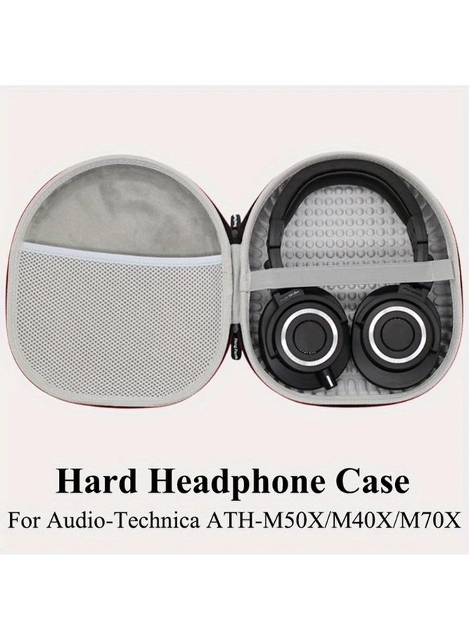 Hard EVA Headphone Case With Hand Strap Durable Black Travel Storage Bag - Image 1