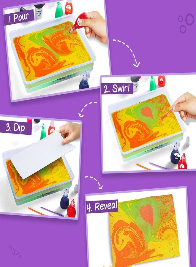 FIRSTCRY INTELLISKILLS Intelliskills Premium Handy Marbling Kit for Kids, DIY Creative Activity Kit, Water Marbling Kit for Kids, Art & Craft Kits, Mess-Free, Gift for Girls & Boys Ages 6, 7, 8, 9, 10, 11, 12, BIS Certified - Image 3
