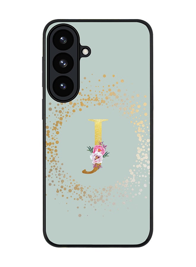 Stylizedd For Samsung Galaxy S26 Plus Case,Slim fit Camera Protection, Shockproof Thin Phone cover  - Custom Monogram Floral - J  (Light Grey ) - Image 1