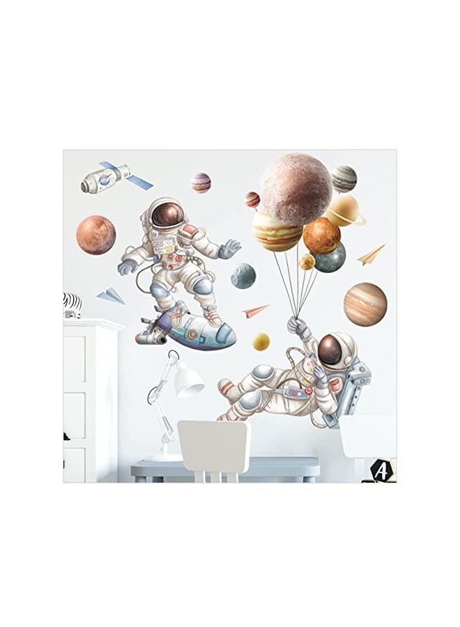 Zaboon Wall Decals, Satellite Planets and Stars Outer Space Wall Art Wall Stickers, Nursery Kids Room Gaming Room Wall Decor - Image 3