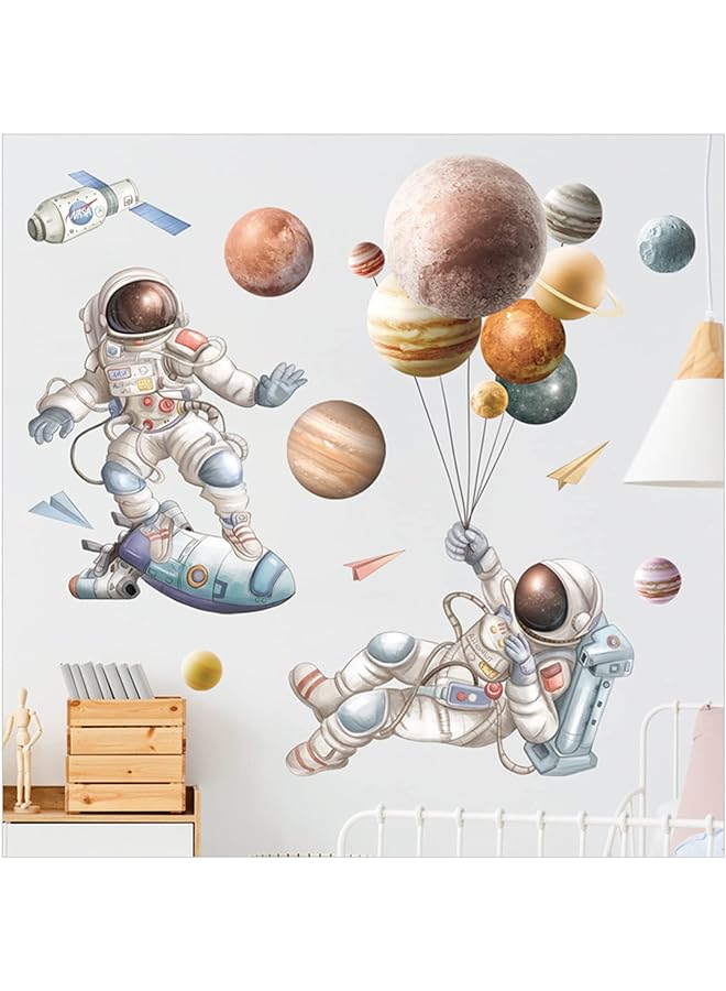 Zaboon Wall Decals, Satellite Planets and Stars Outer Space Wall Art Wall Stickers, Nursery Kids Room Gaming Room Wall Decor - Image 1