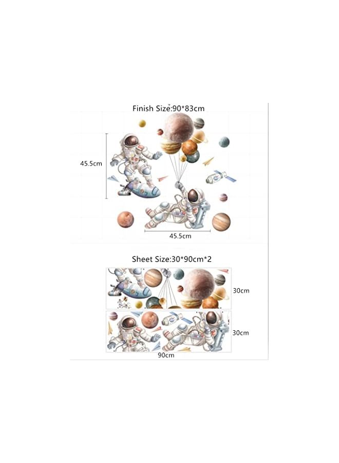 Zaboon Wall Decals, Satellite Planets and Stars Outer Space Wall Art Wall Stickers, Nursery Kids Room Gaming Room Wall Decor - Image 4