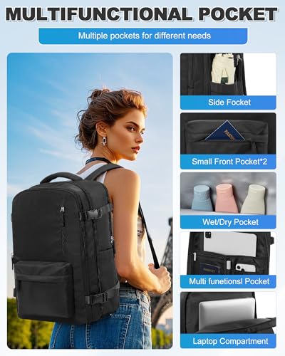 VGCUB Vacuum Backpack Travel with Electric Pump Vacpack System Storage Carry on Work Laptop Business Waterproof College Compression Personal Item Daypack Backpacks for Women Men Black - Image 5
