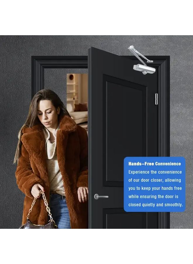 Black Door Closer Hydraulic Buffer Lightweight Metal Spring for Residential and Fire Doors - Image 3