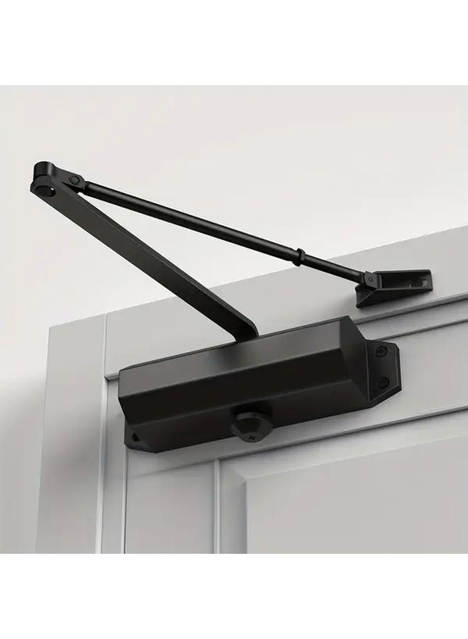Black Door Closer Hydraulic Buffer Lightweight Metal Spring for Residential and Fire Doors - Image 1