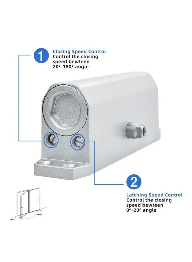 Black Door Closer Hydraulic Buffer Lightweight Metal Spring for Residential and Fire Doors - Image 5