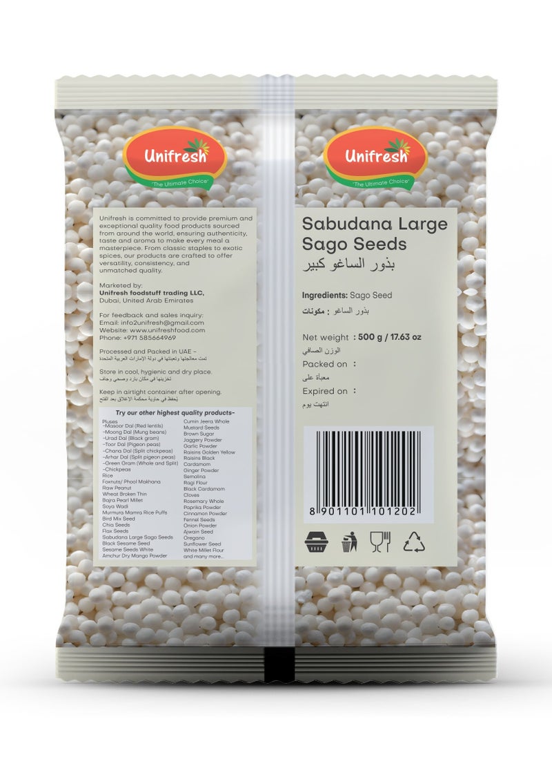 Unifresh White Sabudana Indian Sago Seeds 500g  - Image 2
