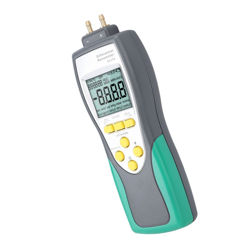 Digital Manometer 11 Selectable Units High Accuracy Pressure Sensor - 48 Data Records Portable Pressure Gauge for Auto Repair Gas Pipeline Air Conditioning System - Image 4
