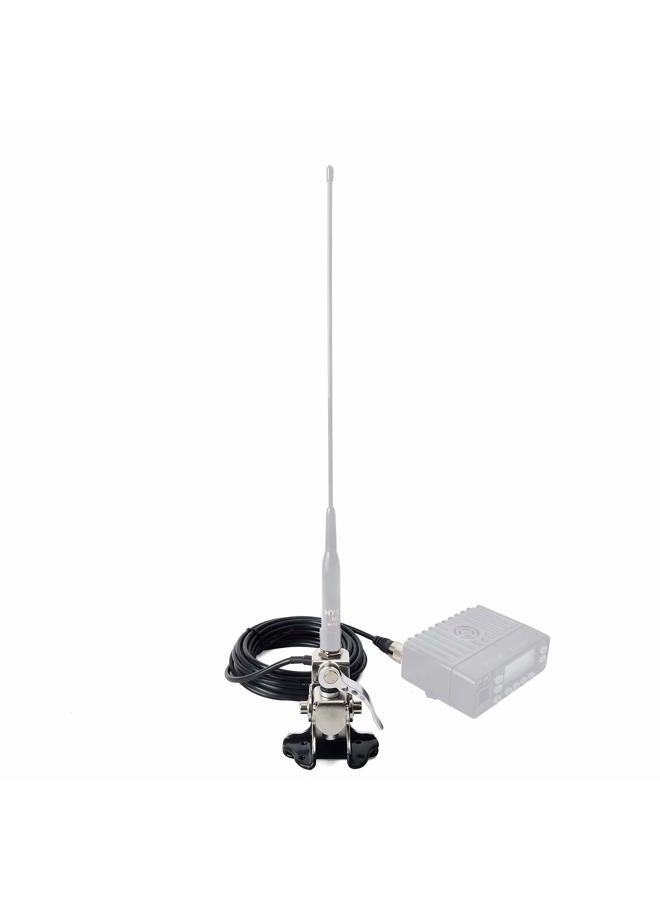 HYS Car Antenna Mount Stainless Steel Car Clip Mount Trunk Lid Hatchback Mount Bracket for Mobile Transceiver Car Radio Antenna + 16.4FT RG58 Antenna Cable (SO239 to PL259) - Image 5
