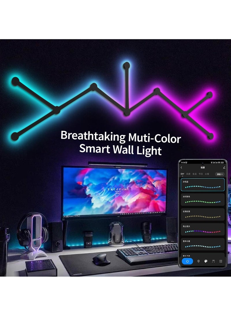 Loquat 9 Lines LED Smart Glide Light WiFi RGB LED Wall Light for Gaming Room with Music Sync - Image 2