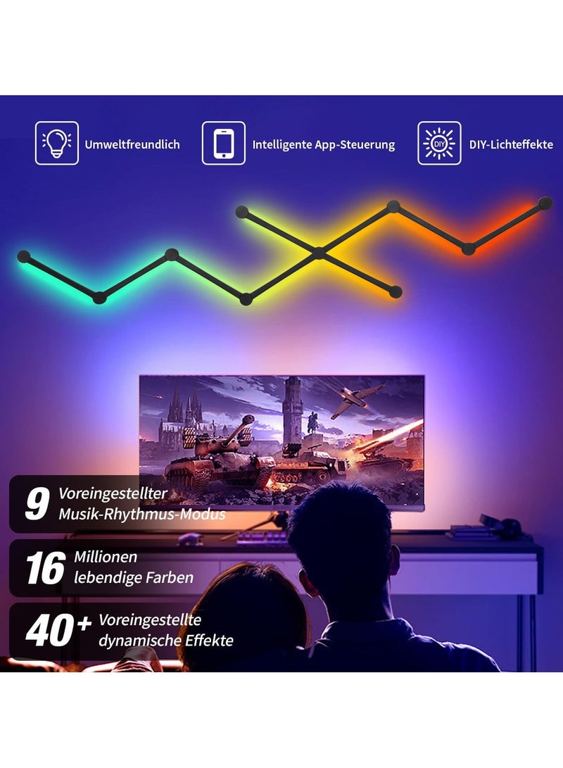 Loquat 9 Lines LED Smart Glide Light WiFi RGB LED Wall Light for Gaming Room with Music Sync - Image 3
