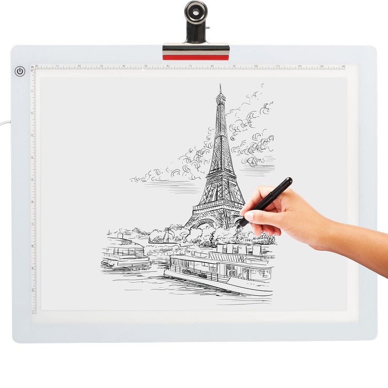 LED Tracing Light Box 19 UltraThin Light Pad with Adjustable Brightness Includes USB Cable Adapter Paper and Clip Portable Drawing Board for Sketching Cricut Projects and More