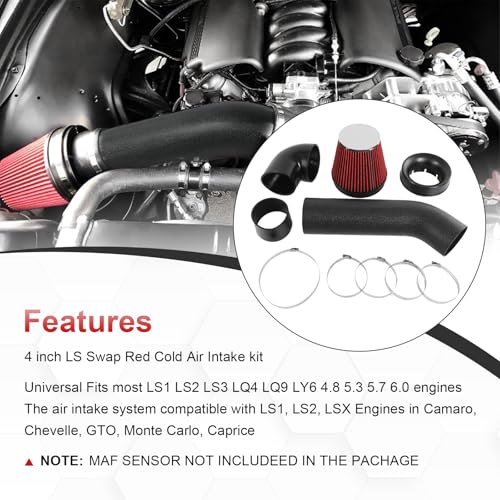 LDMINDA LS Swap Cold Air Intake kit Compatible with Camaro Chevelle GTO Monte Carlo Caprice LS1 LS2 LSX LQ4 LQ9 Restomod - Image 2
